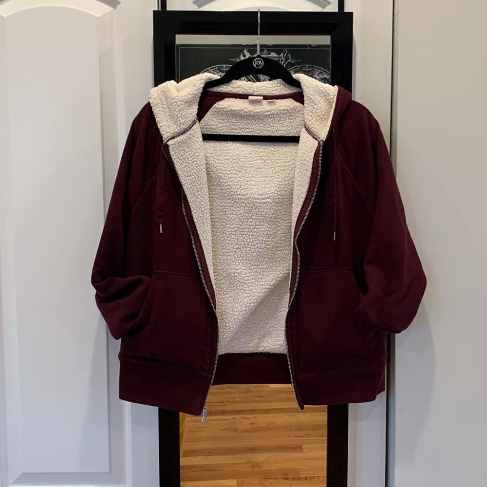 Gap Sherpa-Lined Zip Up Hoodie